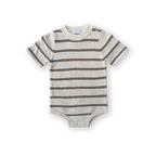 Grown Knitted Terry Striped Bodysuit - Dune/Cafe