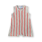 Grown Knitted Terry Striped Romper - Dune/Rosso