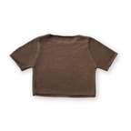 Grown Blanket Stitch Knitted Tee - Cafe
