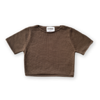 Grown Blanket Stitch Knitted Tee - Cafe