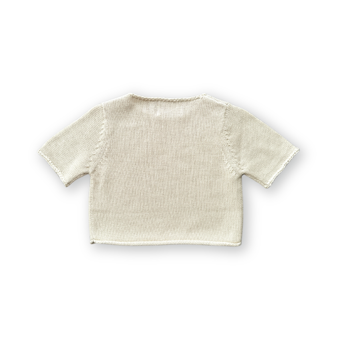 Grown Blanket Stitch Knitted Tee - Dune