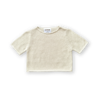 Grown Blanket Stitch Knitted Tee - Dune