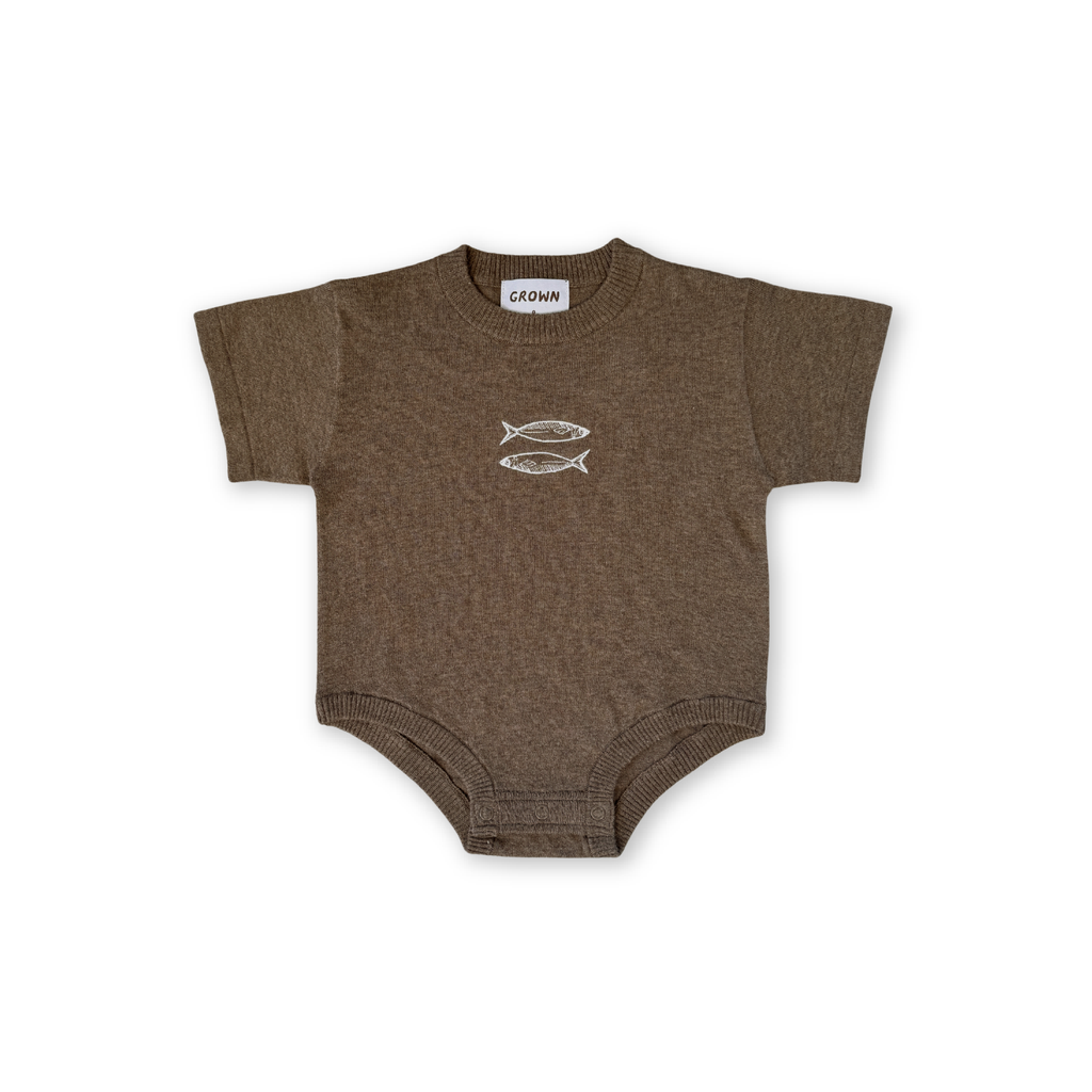 Organic Sardine Oversized Romper - Mud