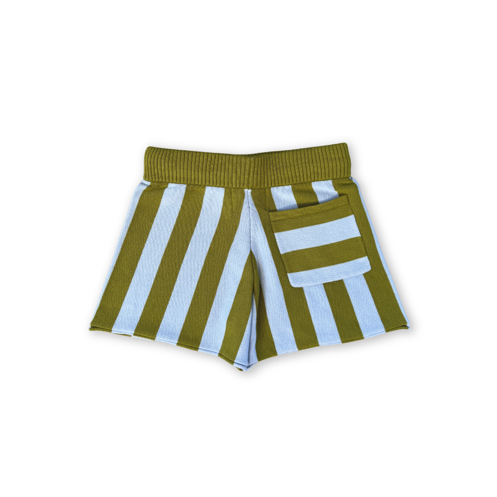 Organic Vertical Stripe Knit Shorts - Ocean & Leaf