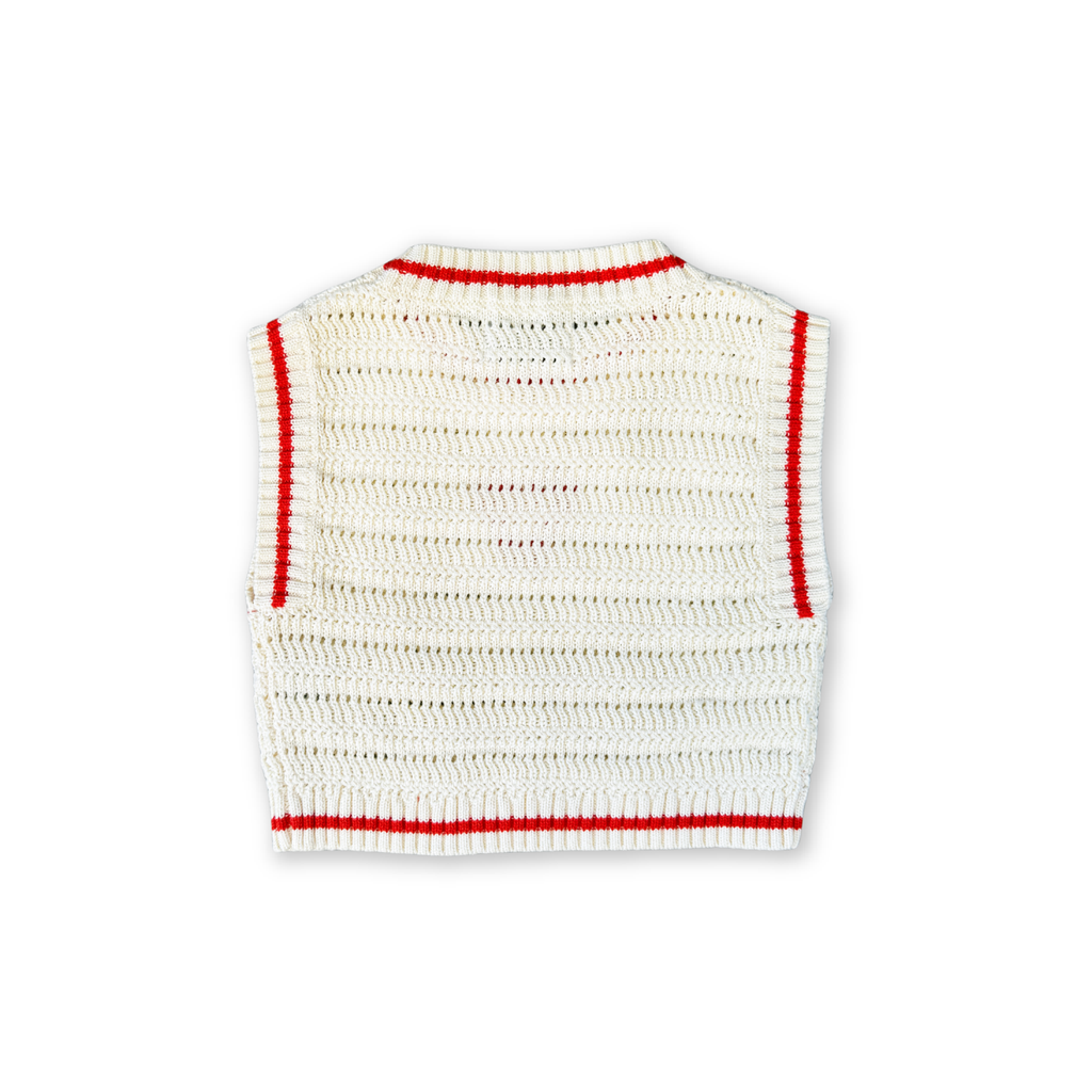 Organic Candy Cane Heart Vest - Milk