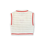 Organic Candy Cane Heart Vest - Milk