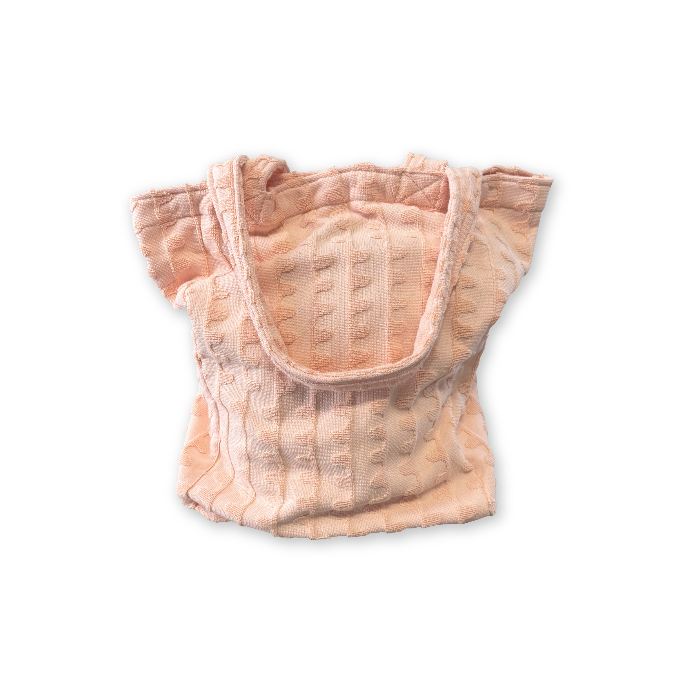 Terry Towelling Flow Beach Tote - Peachy