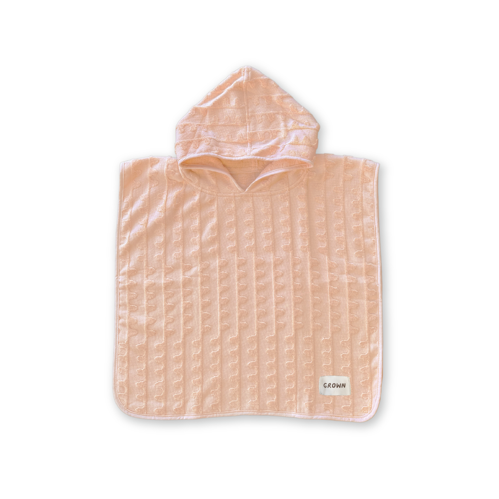Terry Towelling Flow Poncho - Peachy