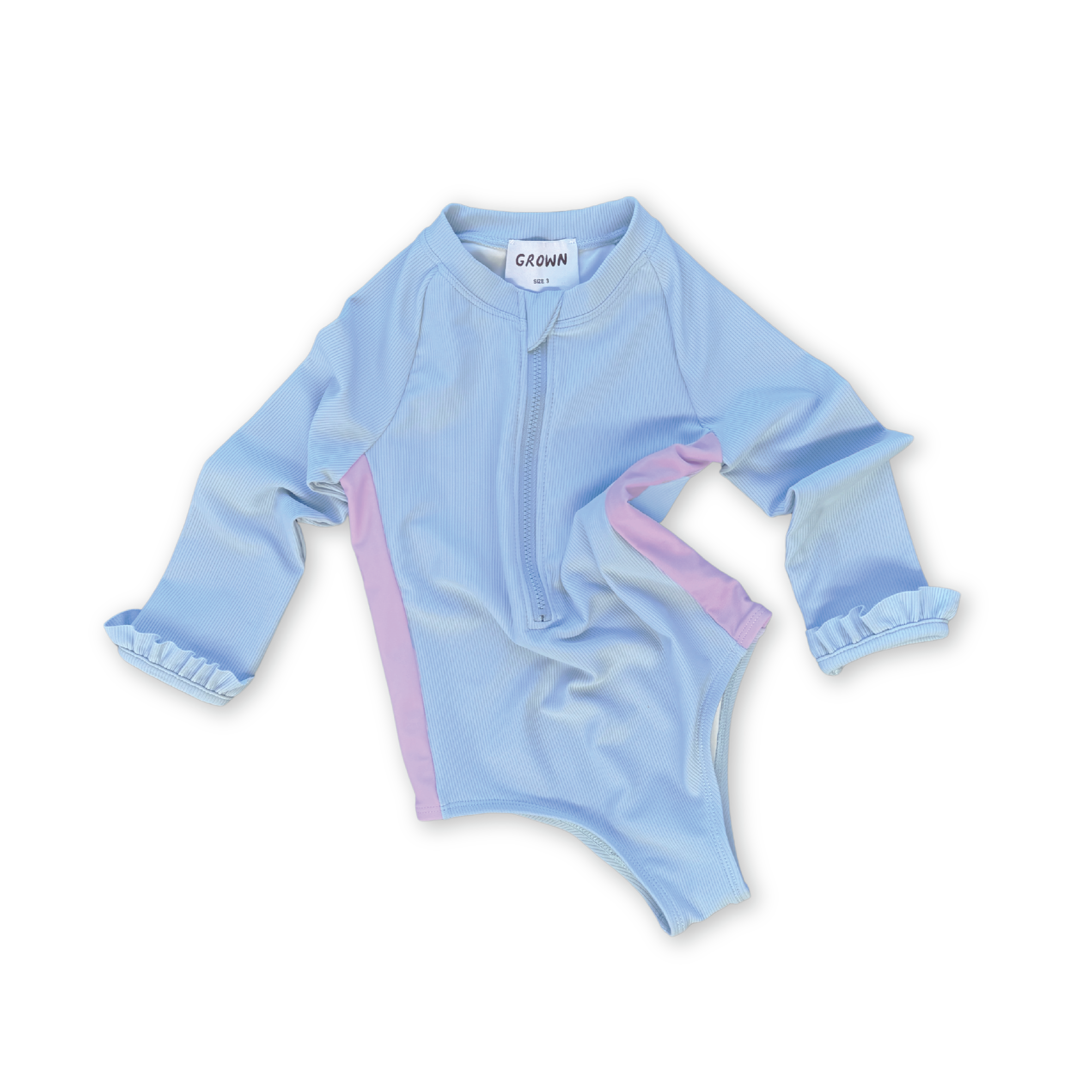 Zip Long Sleeve One Piece - Ocean