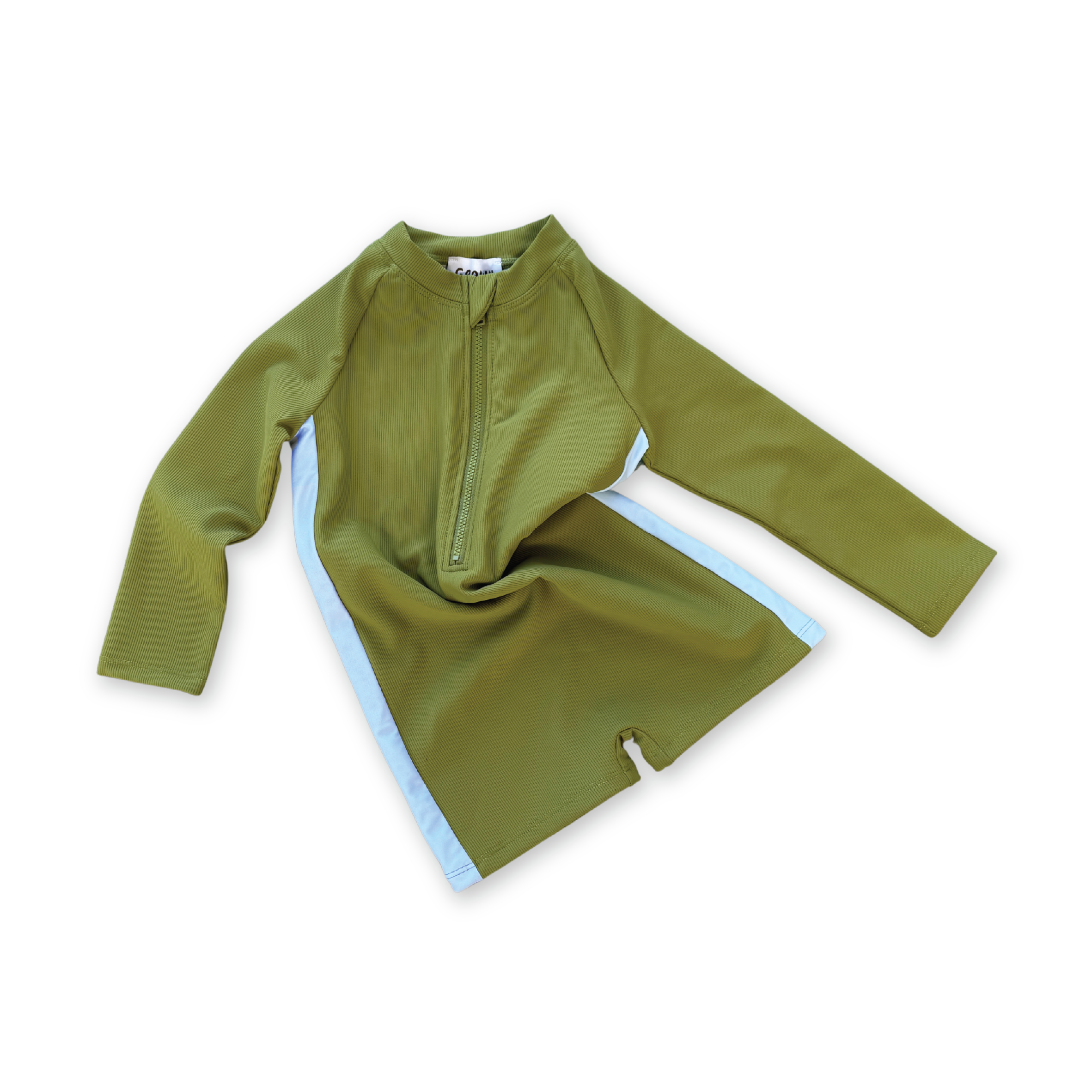 Zip Long Sleeve One Piece - Leaf