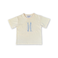 Organic Sardine Embroidered Tee - Milk
