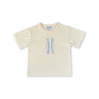 Organic Sardine Embroidered Tee - Milk
