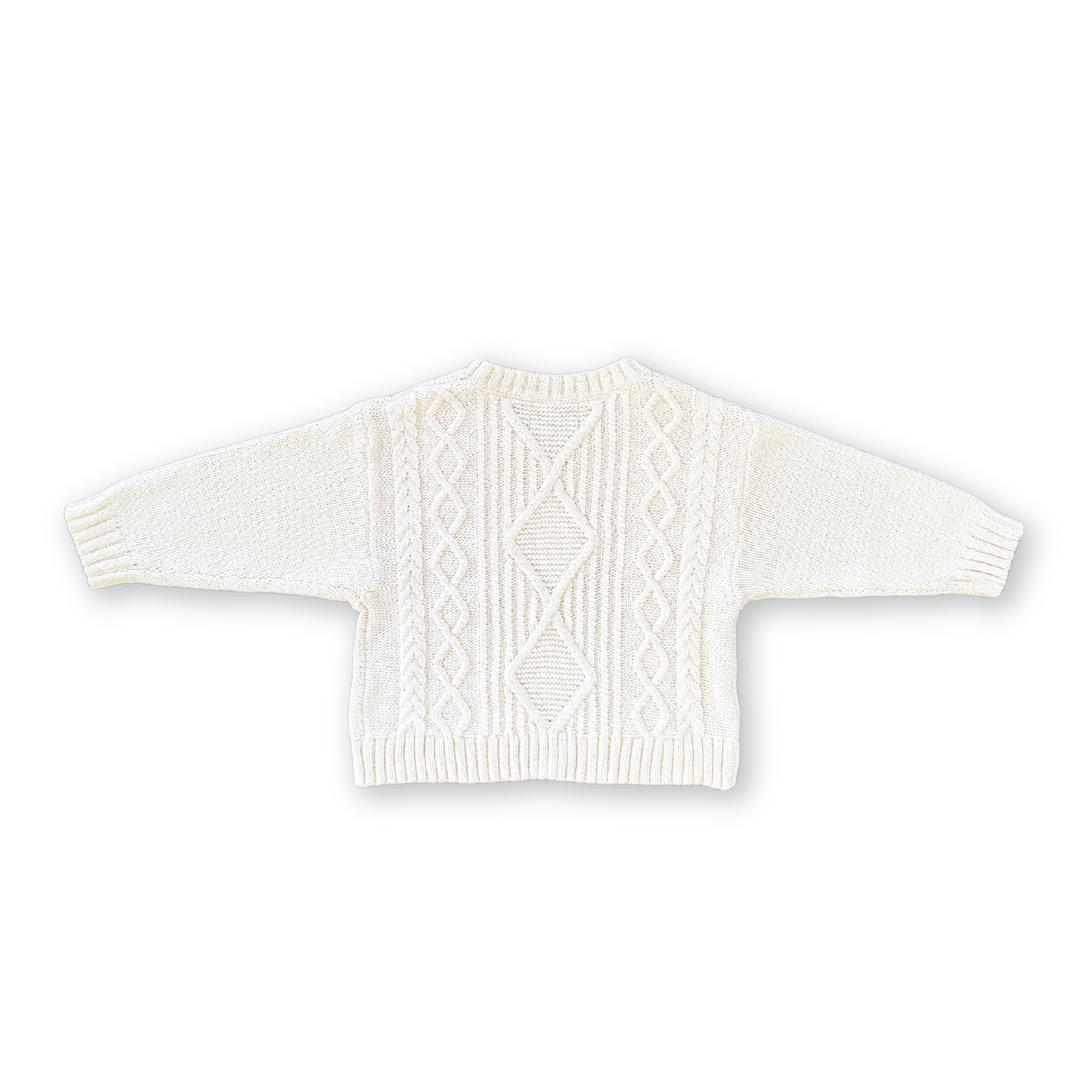 Grown Chunky Cable Knit Pull Over - Milk