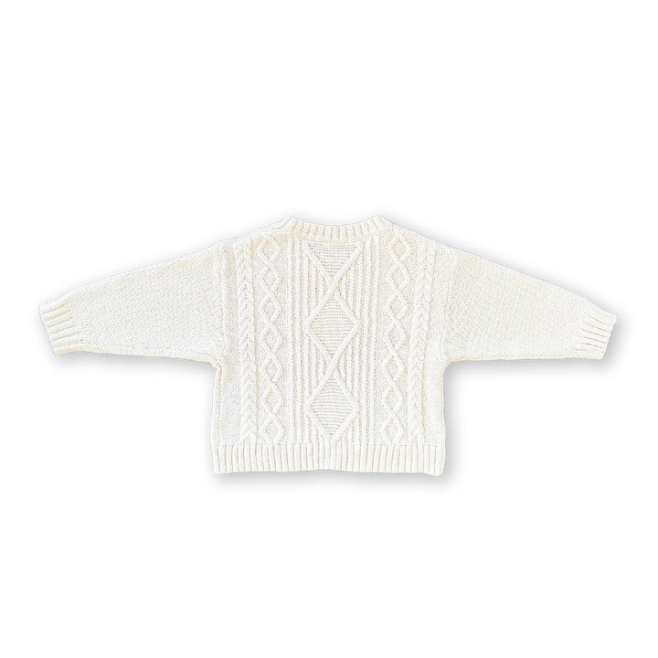 Grown Chunky Cable Knit Pull Over - Milk