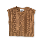 Chunky Cable Knit Vest - Toast