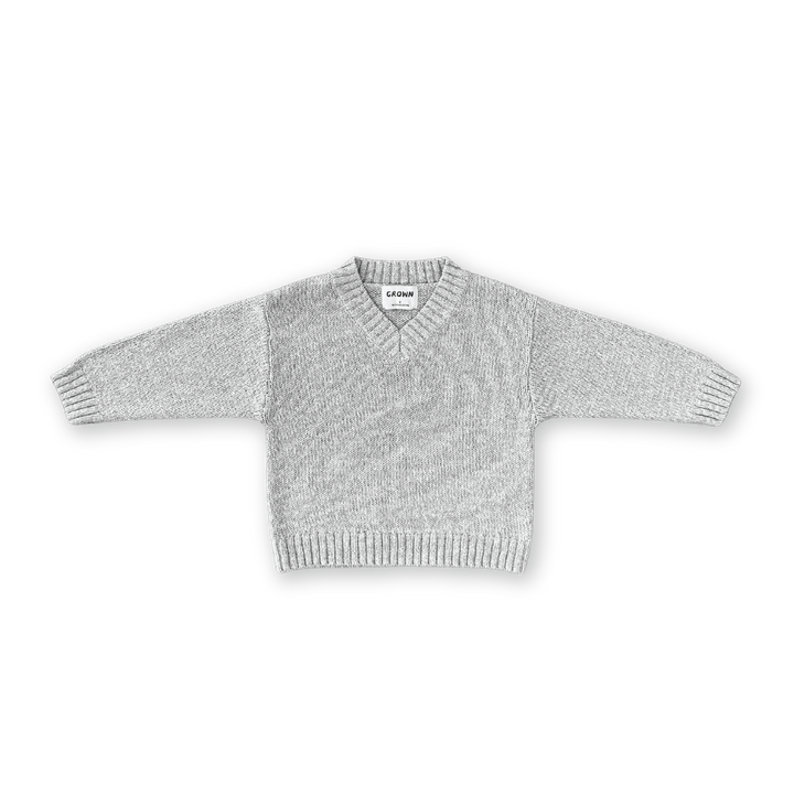 Grown V-Neck Pull Over - Grey Marle