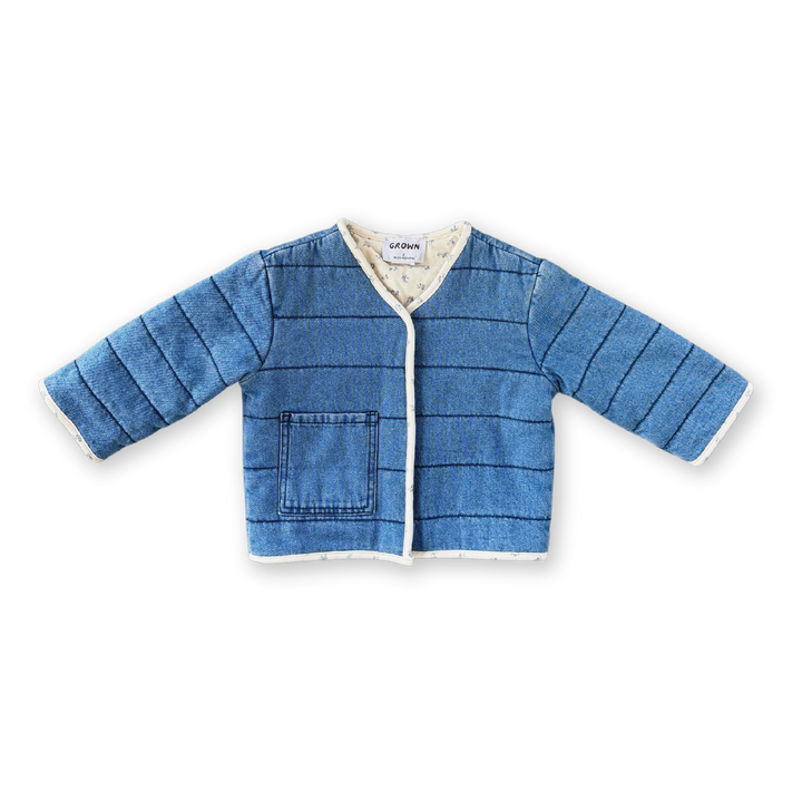 Grown Quilted Reversible Jacket - Denim & Garden