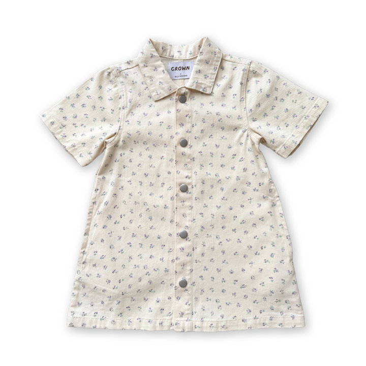 Grown Collar Dress - Garden