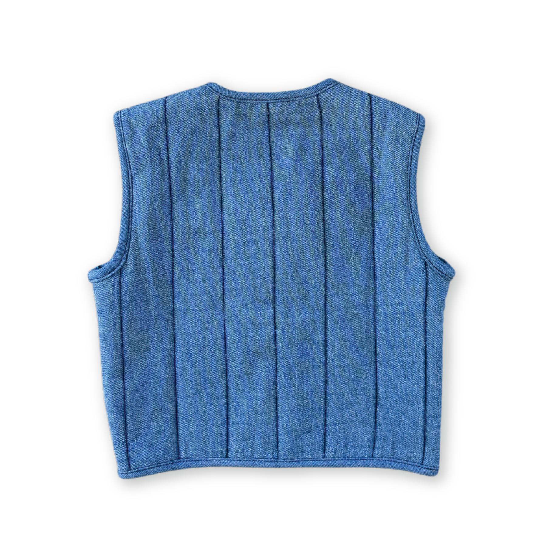 Grown Quilted Reversible Vest - Denim & Paint