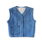 Quilted Reversible Vest - Denim & Paint