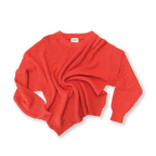 Ladies Oversized Rib Pull Over - Tomato