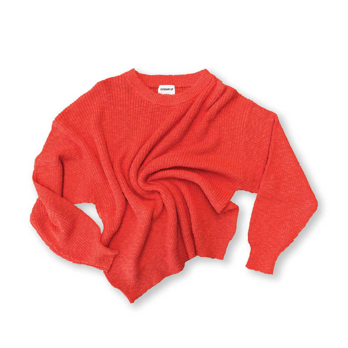 Ladies Oversized Rib Pull Over - Tomato