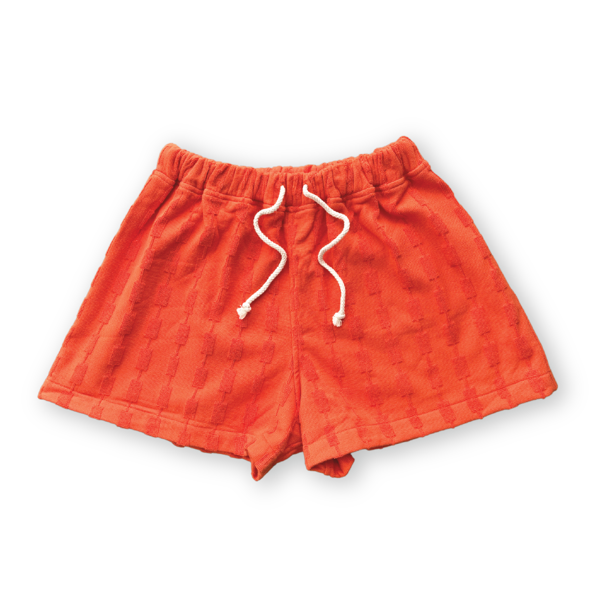 Grown Ladies Terry Shorts - Blocks Rosso