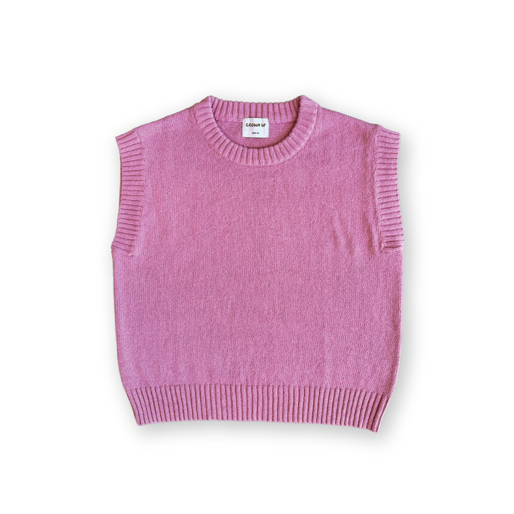 Grown Ladies Jersey Knit Vest - Raspberry