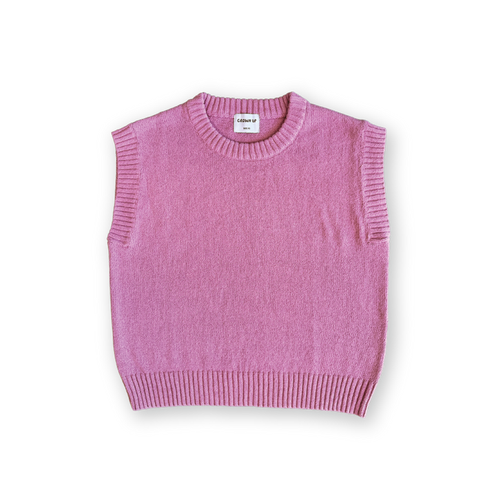 Grown Ladies Jersey Knit Vest - Raspberry
