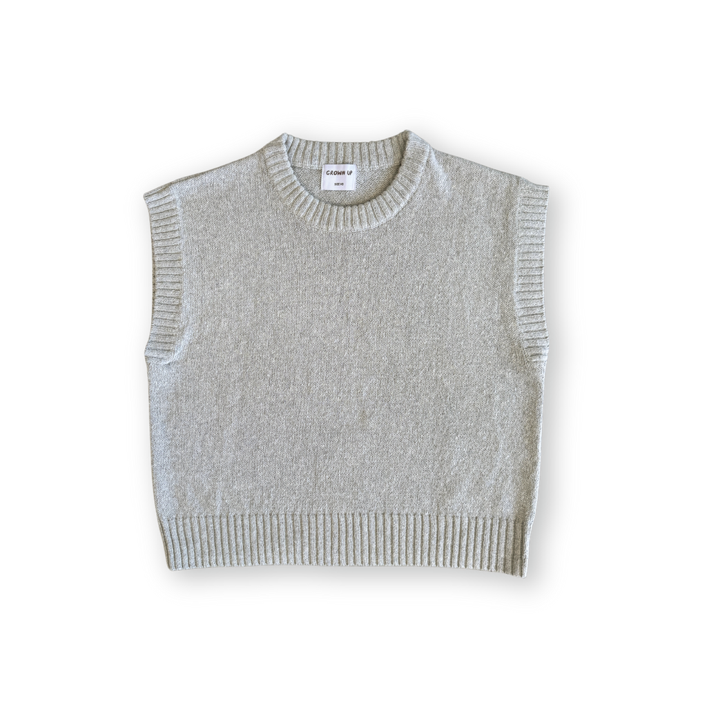 Grown Ladies Jersey Knit Vest - Stone