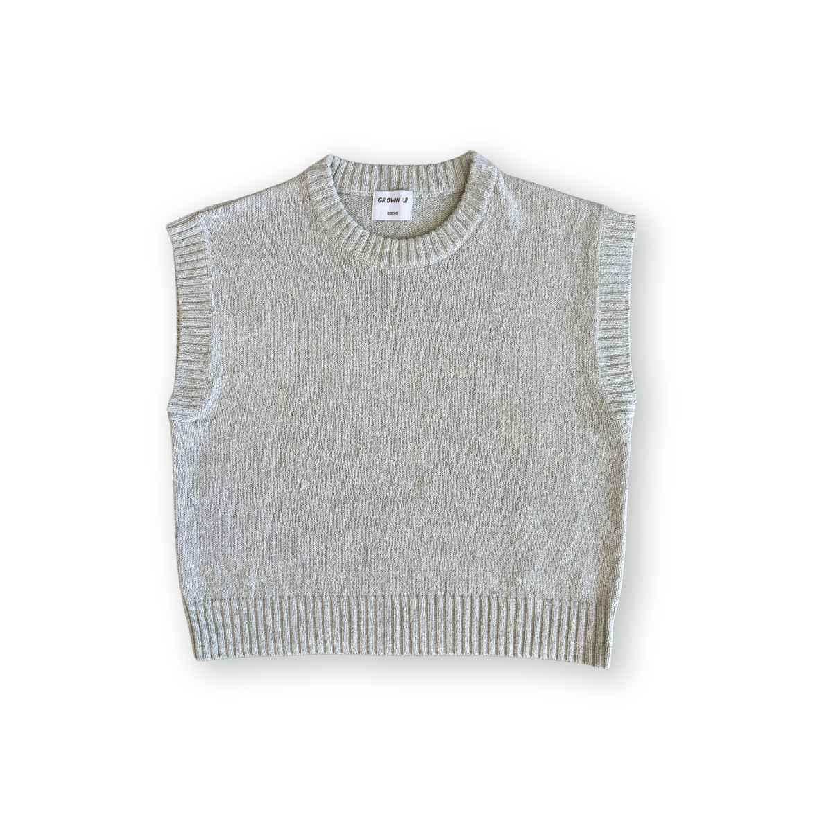 Grown Ladies Jersey Knit Vest - Stone