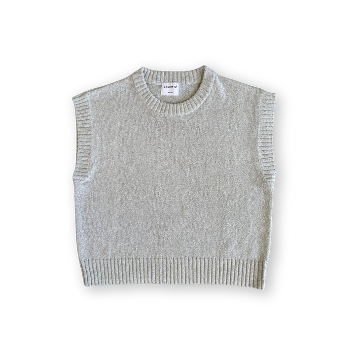 Grown Ladies Jersey Knit Vest - Stone