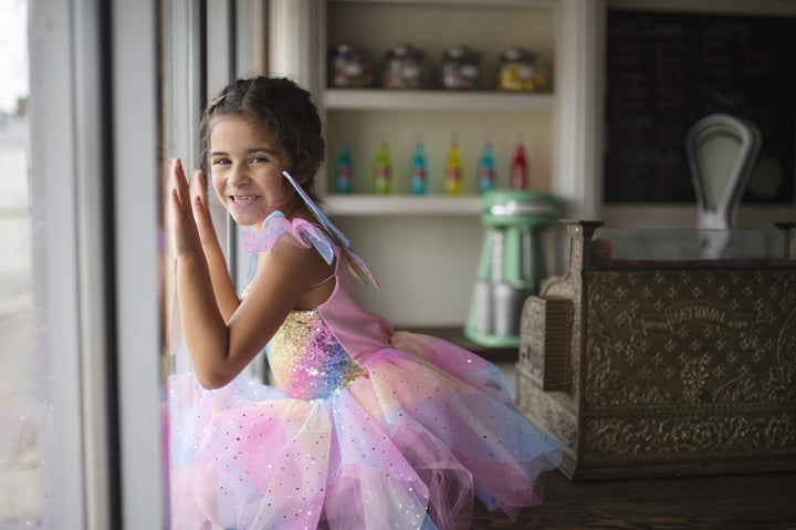 Rainbow Fairy Dress with Wings