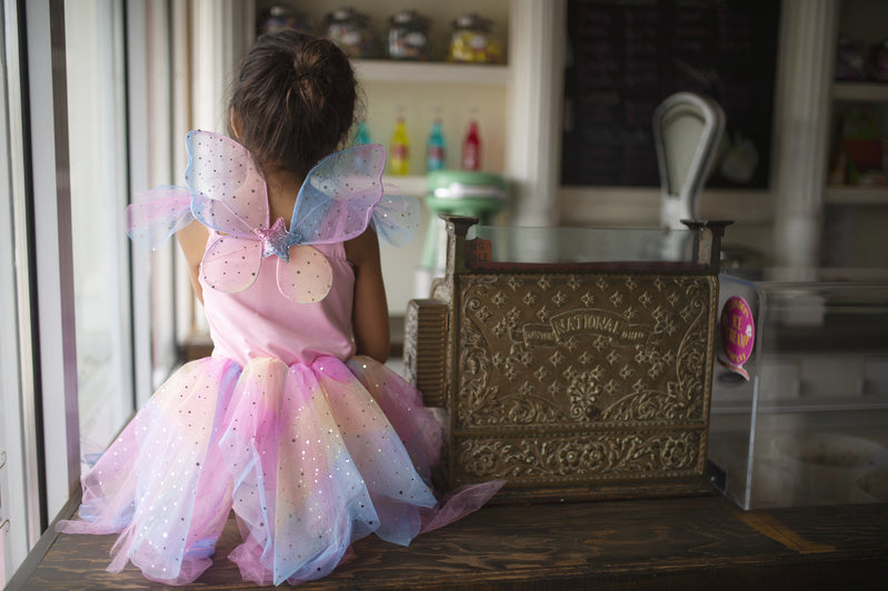 Rainbow Fairy Dress with Wings