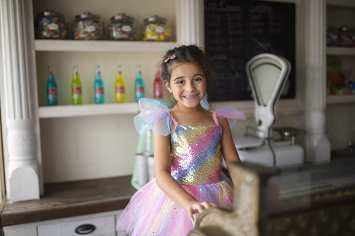 Rainbow Fairy Dress with Wings