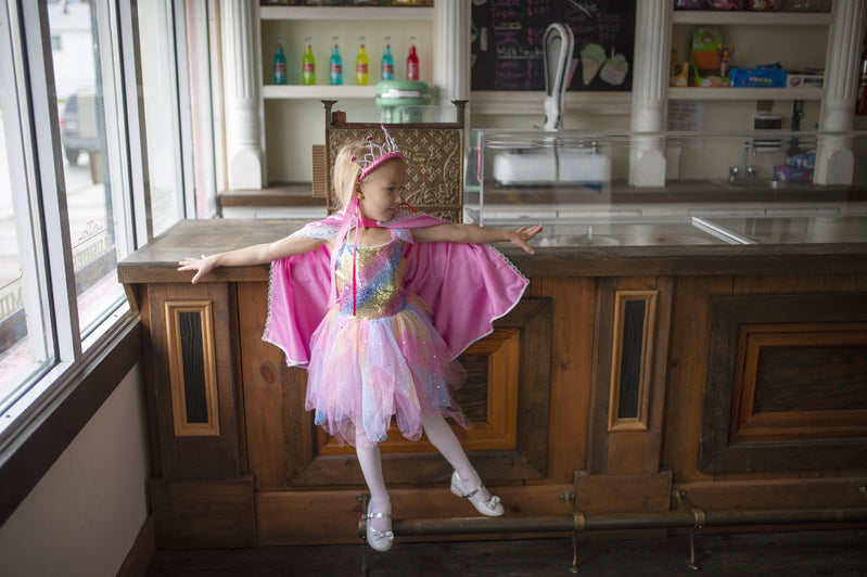 Rainbow Fairy Dress with Wings