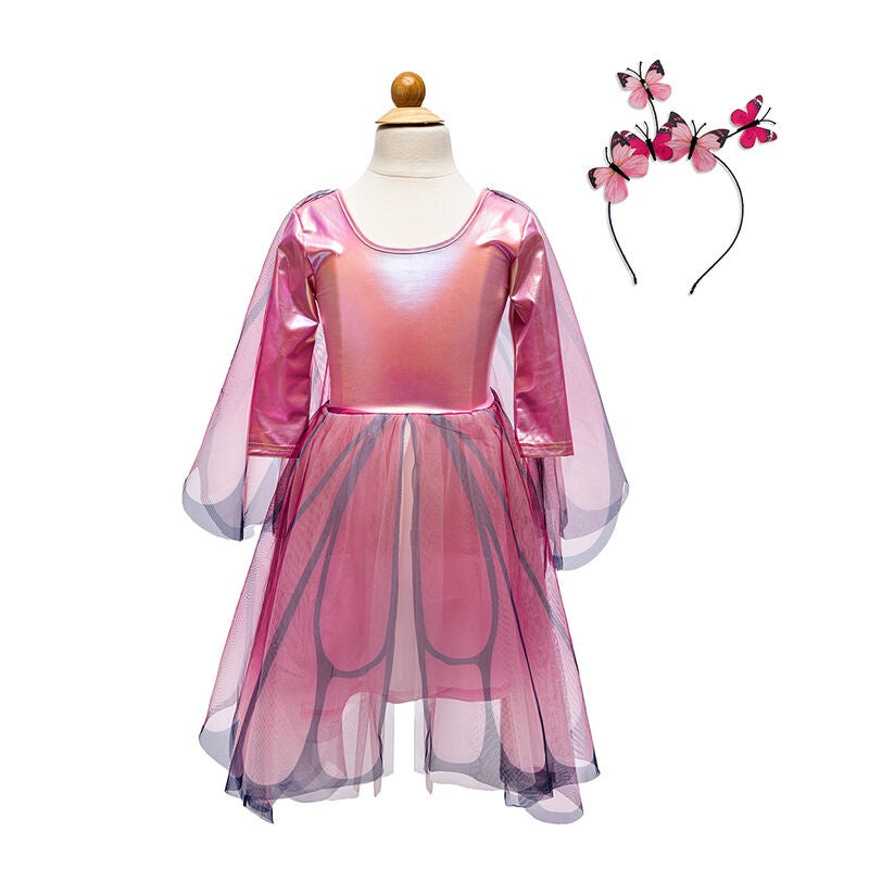 Great Pretenders Pink Butterfly Twirl Dress with Wings Size 5-6