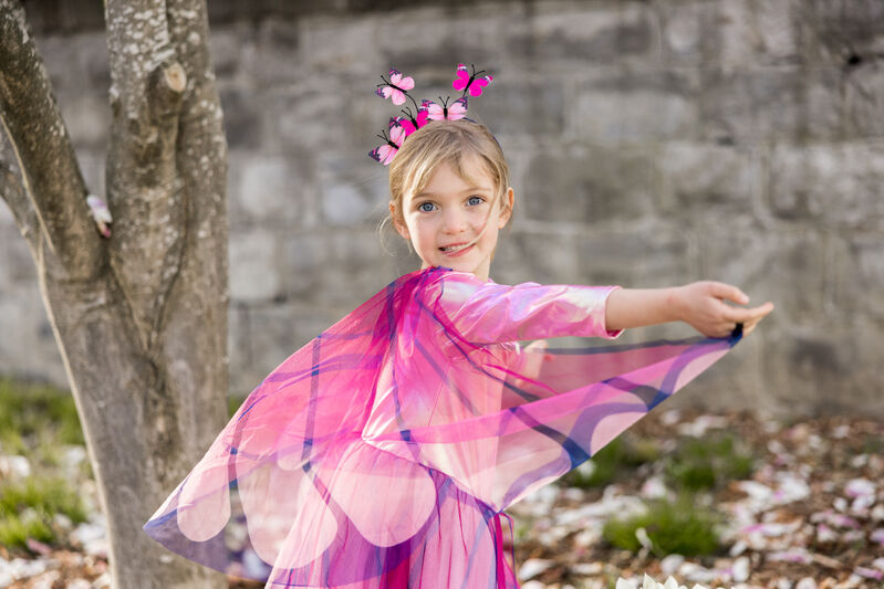 Great Pretenders Pink Butterfly Twirl Dress with Wings Size 5-6