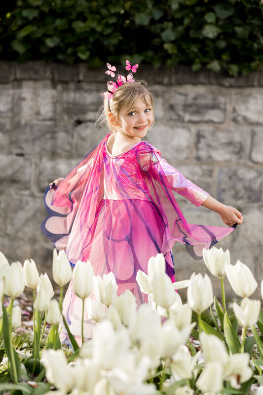 Great Pretenders Pink Butterfly Twirl Dress with Wings Size 5-6