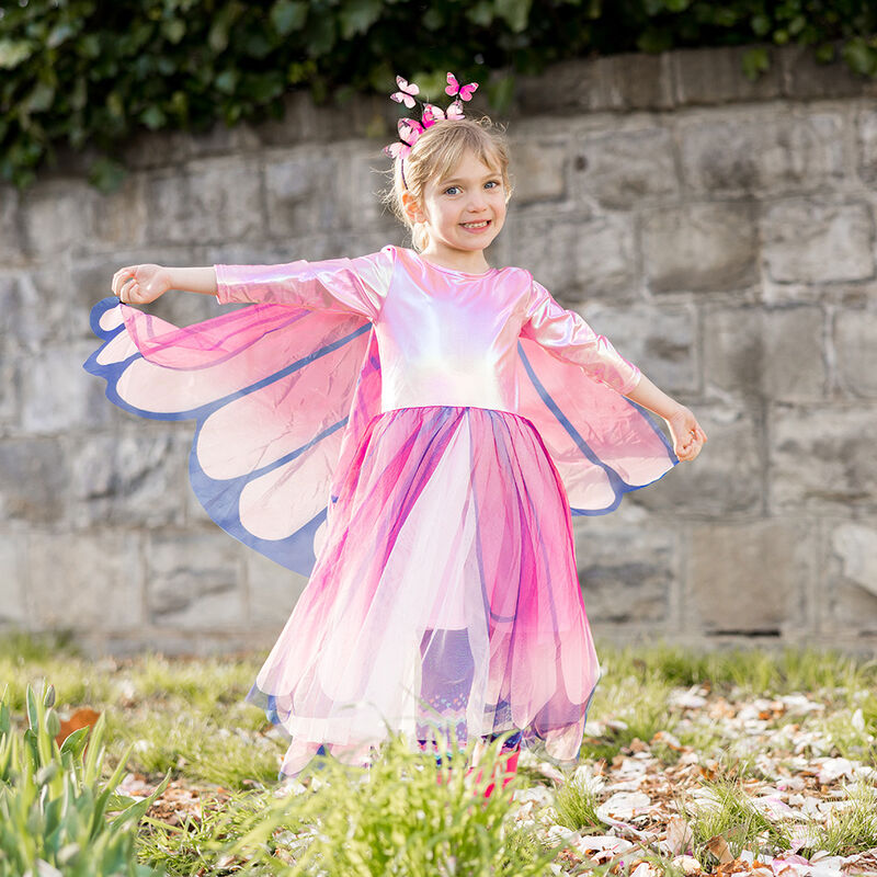 Great Pretenders Pink Butterfly Twirl Dress with Wings Size 5-6