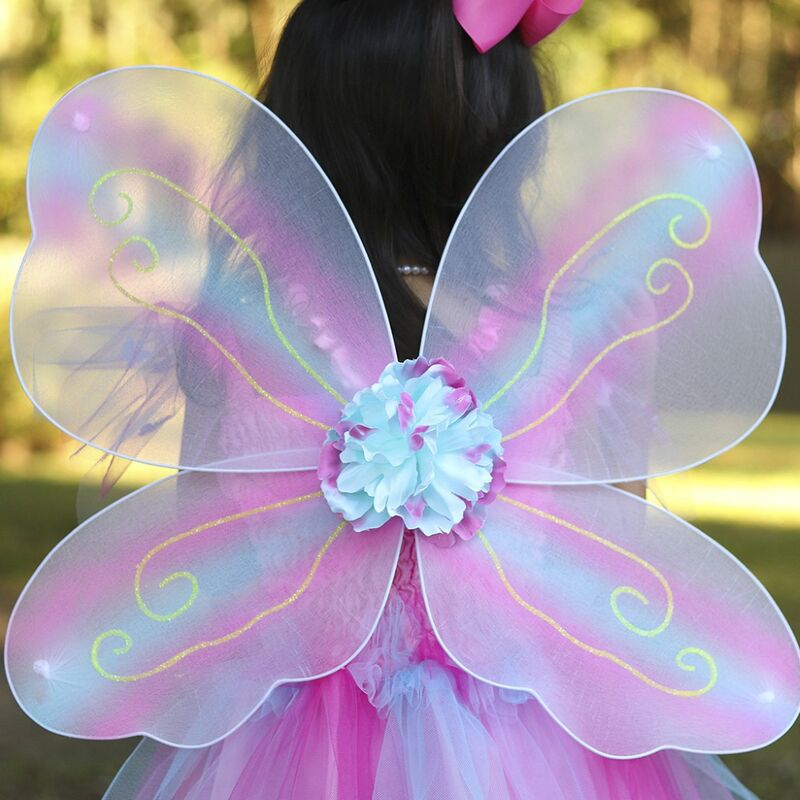 Great Pretenders Pink Butterfly Dress & Wings with Wand Size 5-6