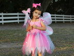 Pink Butterfly Dress & Wings with Wand Size 5-6