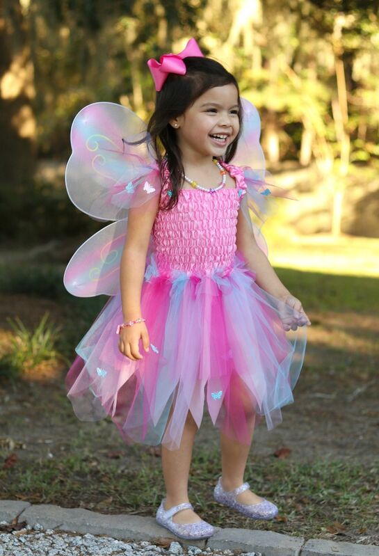 Great Pretenders Pink Butterfly Dress & Wings with Wand Size 5-6
