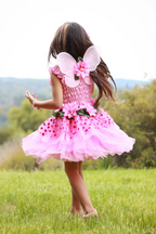 Pink Fairy Blooms Deluxe Dress with Wings-Headband-Size 3-4