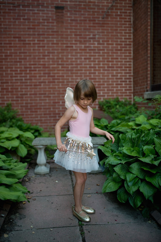 Gracious Gold Sequins Skirt, Wings & Wand Set - Size 4-6