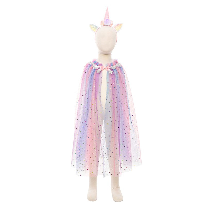 Rainbow Unicorn Cape & Headband - Size 4-6