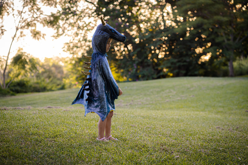 Great Pretenders Teal & Gold Starry Night Dragon - Size 5-6