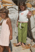Organic Candy Cane Heart Vest - Milk
