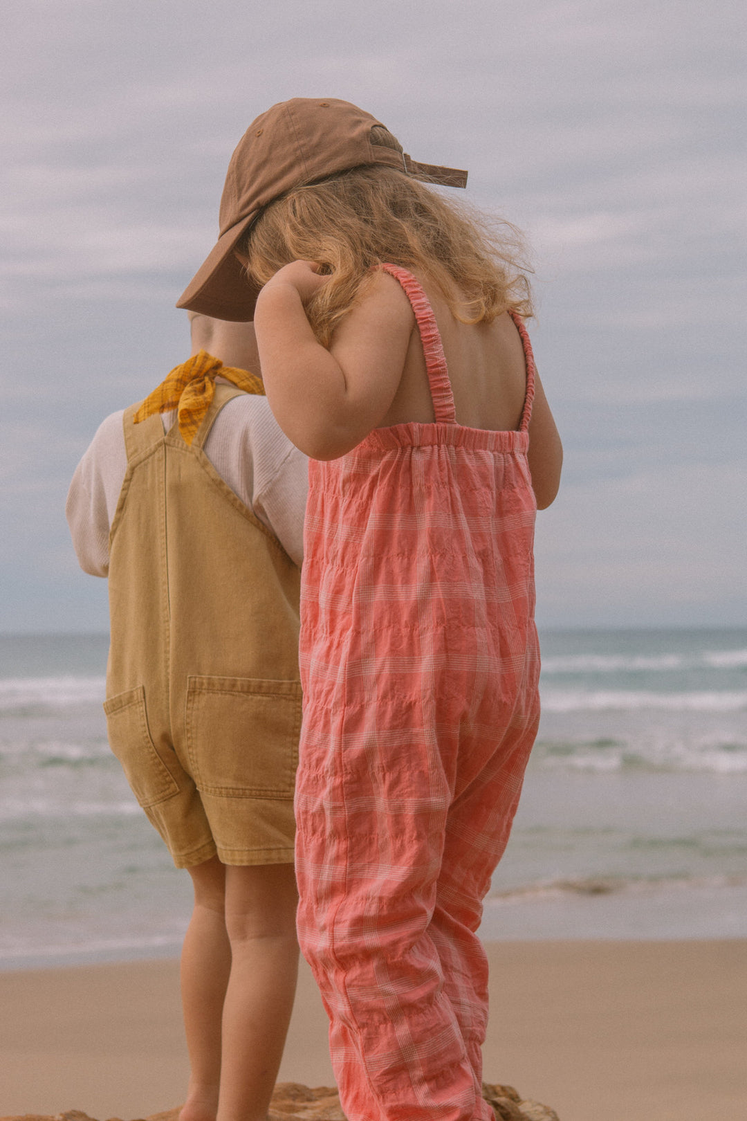 Grown Everyday Twill Short Overalls - Mustard