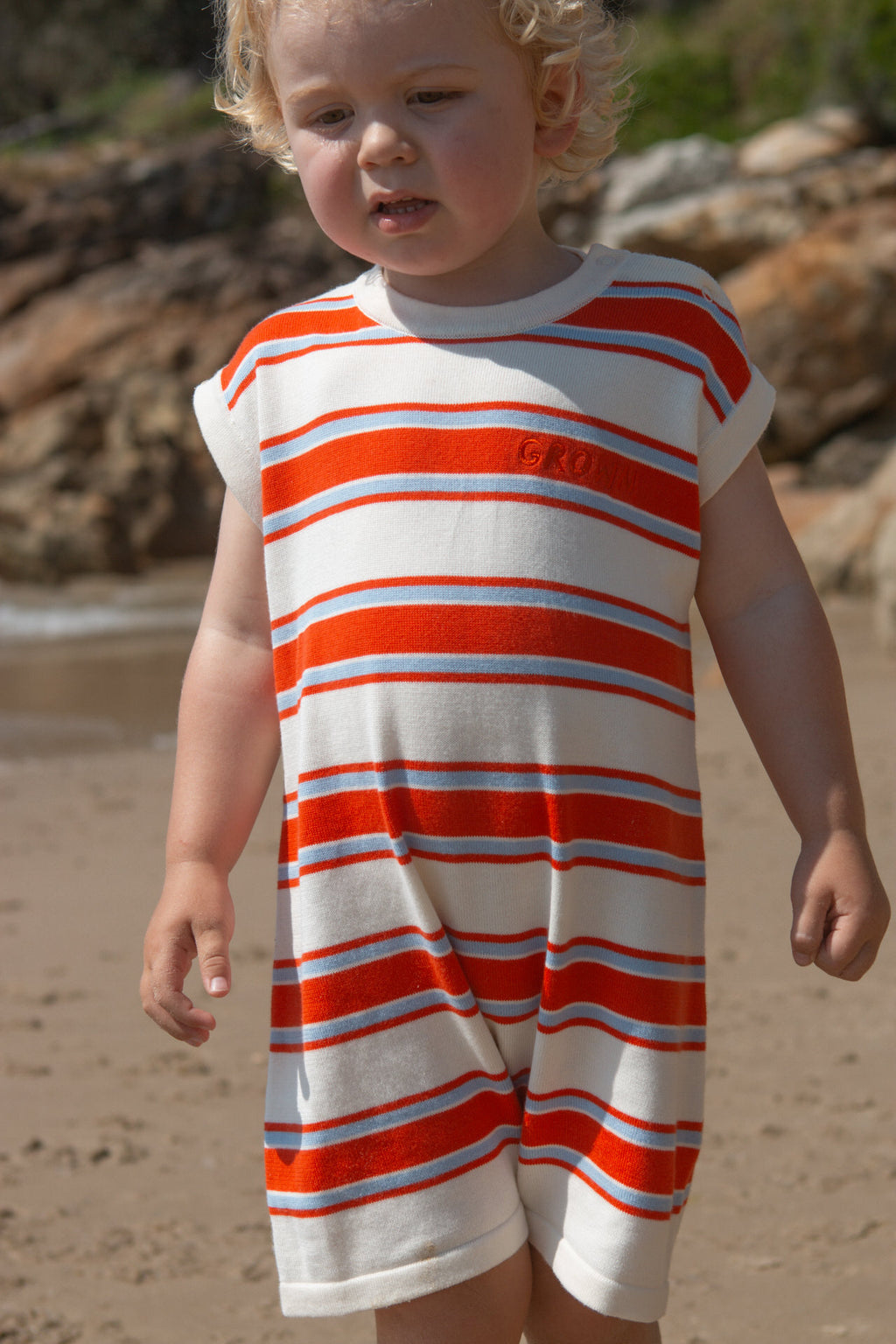 Organic Island Stripe Playsuit